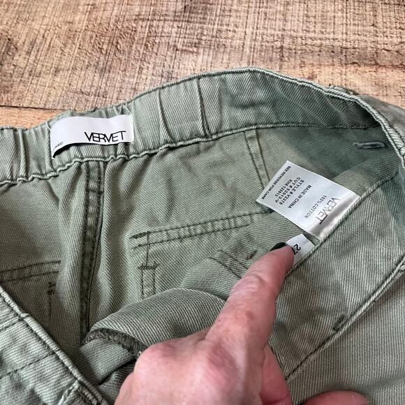 Vervet by Flying Monkey | Women's Green 100% Cotton 90's Slim Joggers Sz 27 - Picture 4 of 6